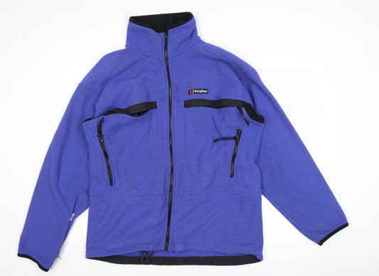 Berghaus Men Blue Full Zip Fleece Sweatshirt Size L Outdoor