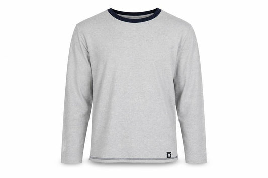 Front view of The White Company Men’s Grey Long Sleeve Crew Neck Top, size M