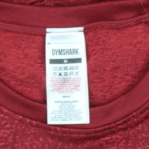 Gymshark Women Red Cropped Long Sleeve Activewear Top M