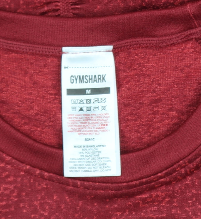 Gymshark Women Red Cropped Long Sleeve Activewear Top M