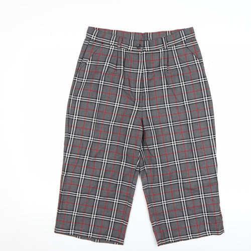 Şen Bebe Women’s Grey Plaid Cropped Trousers Size S