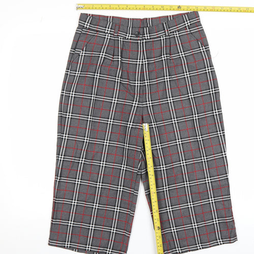Şen Bebe Women’s Grey Plaid Cropped Trousers Size S