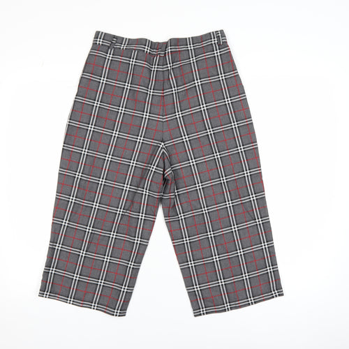 Şen Bebe Women’s Grey Plaid Cropped Trousers Size S