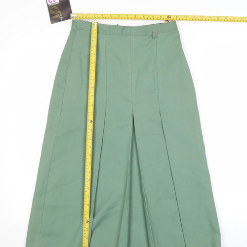 Dorene Women’s Green Midi Pleated Skirt Size 12 Polyester Lined Workwear