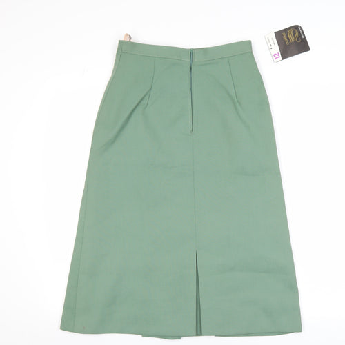 Dorene Women’s Green Midi Pleated Skirt Size 12 Polyester Lined Workwear
