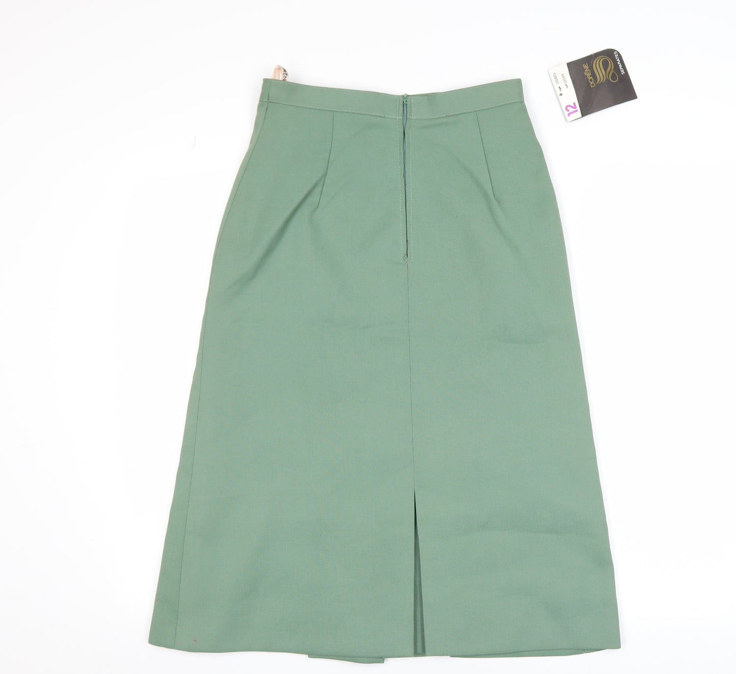 Dorene Women’s Green Midi Pleated Skirt Size 12 Polyester Lined Workwear