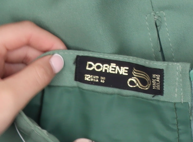 Dorene Women’s Green Midi Pleated Skirt Size 12 Polyester Lined Workwear