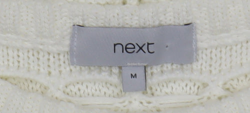 Next Women Ivory Open Knit 3/4 Sleeve Pullover Jumper M