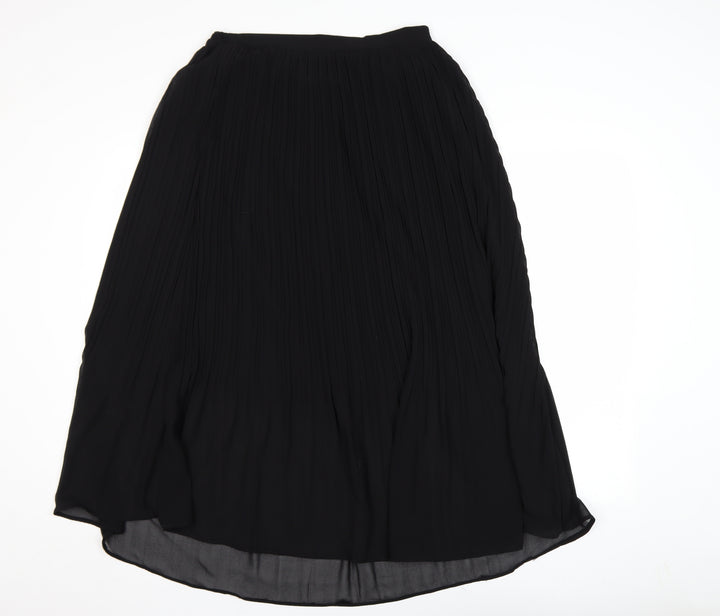 New Look Women's Black Pleated Midi Skirt Size 14