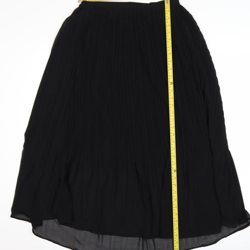 New Look Women's Black Pleated Midi Skirt Size 14