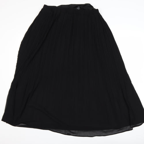 New Look Women's Black Pleated Midi Skirt Size 14