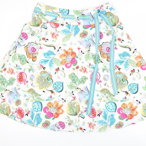 Express Women's Multicoloured Floral A-Line Knee Length Skirt Size 10