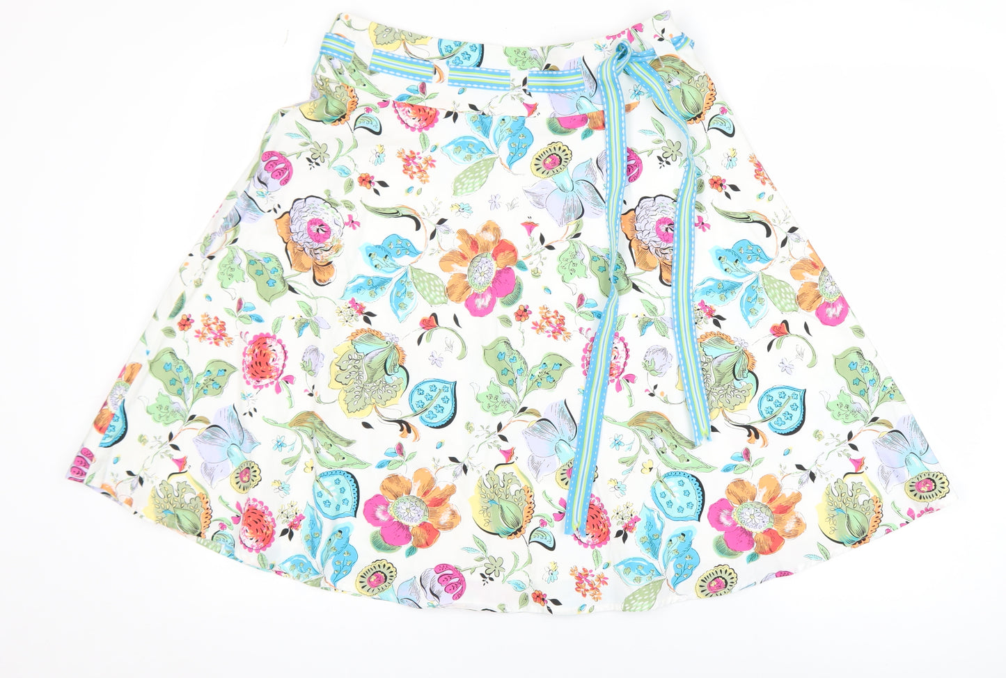 Express Women's Multicoloured Floral A-Line Knee Length Skirt Size 10