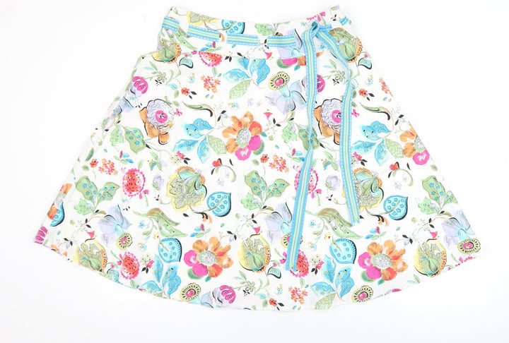 Express Women's Multicoloured Floral A-Line Knee Length Skirt Size 10