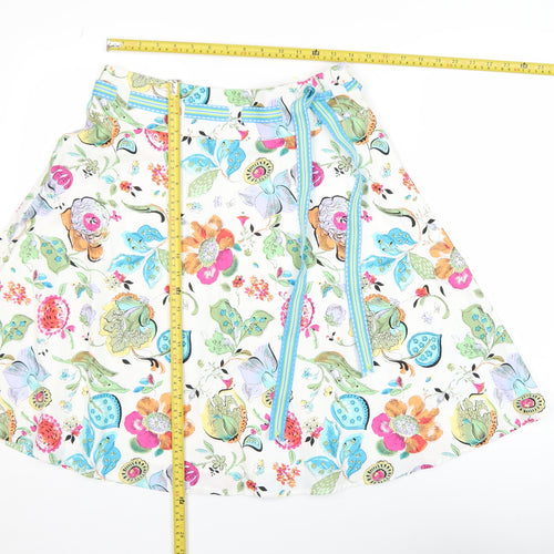 Express Women's Multicoloured Floral A-Line Knee Length Skirt Size 10
