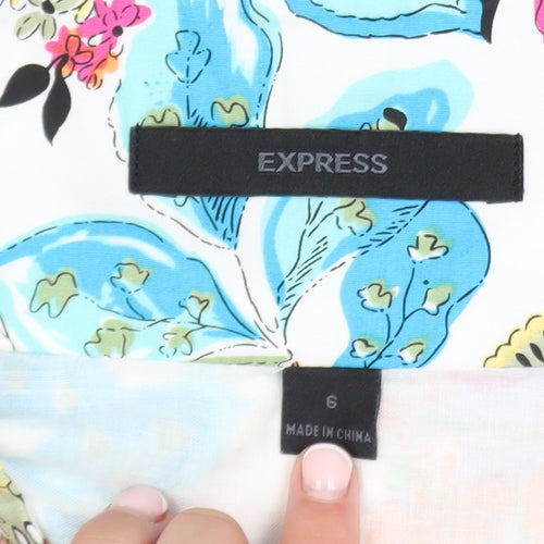 Express Women's Multicoloured Floral A-Line Knee Length Skirt Size 10