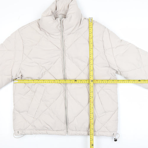 H&M Divided Women Beige XS Quilted Puffer Jacket