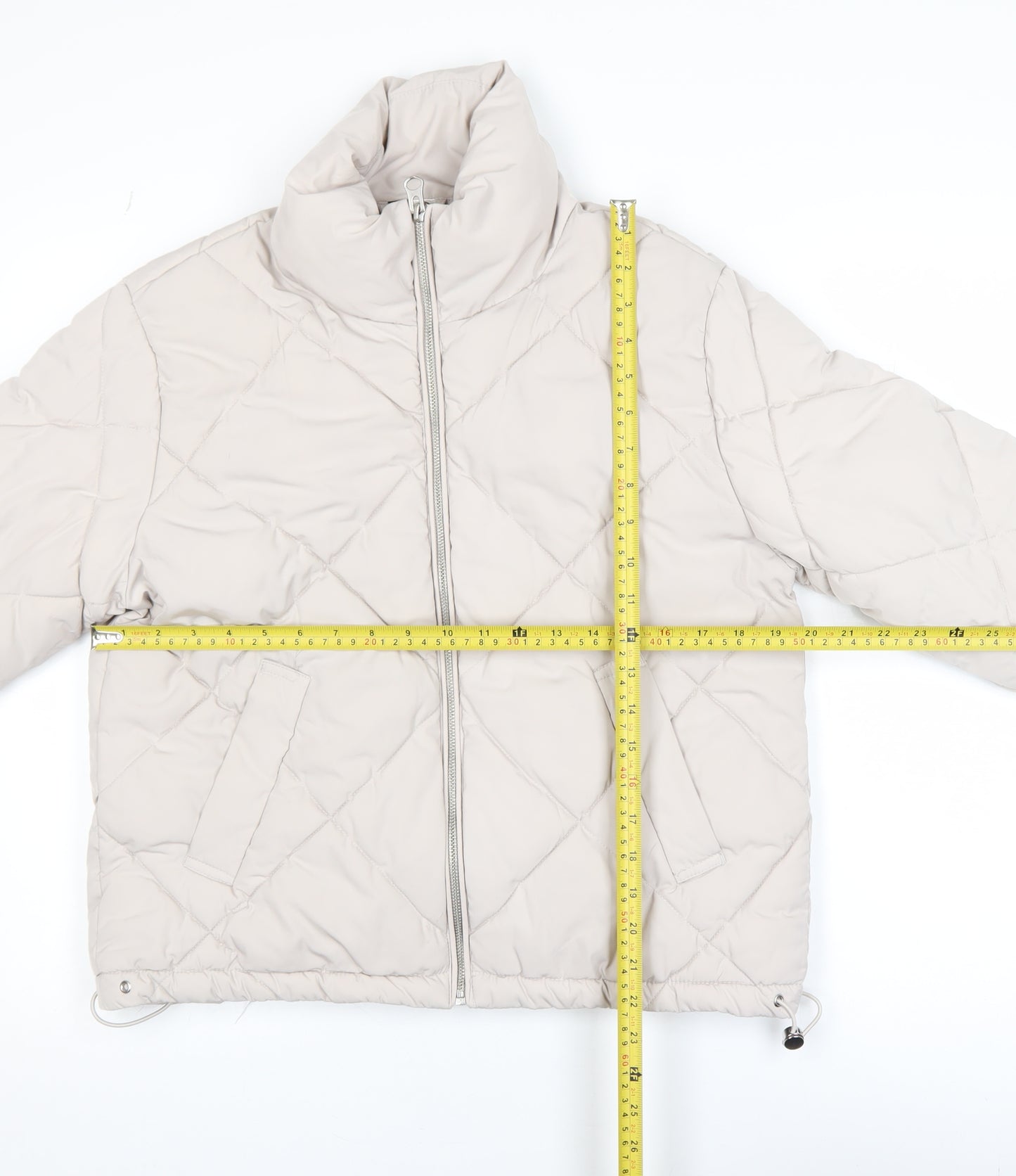 H&M Divided Women Beige XS Quilted Puffer Jacket