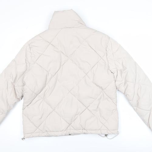 H&M Divided Women Beige XS Quilted Puffer Jacket