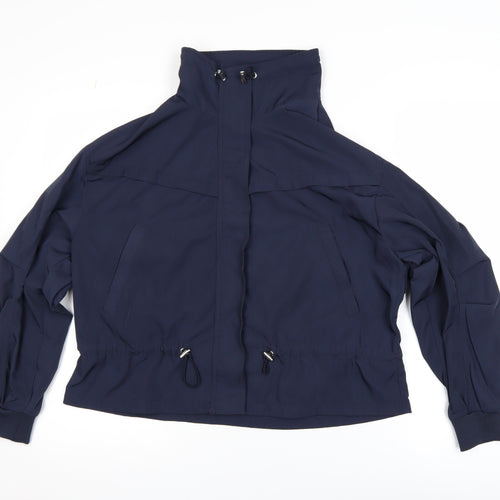 Stradivarius Women Blue Windbreaker Jacket Size 12 Lightweight Zip