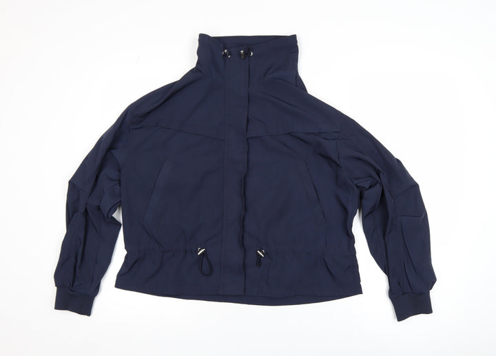 Stradivarius Women Blue Windbreaker Jacket Size 12 Lightweight Zip