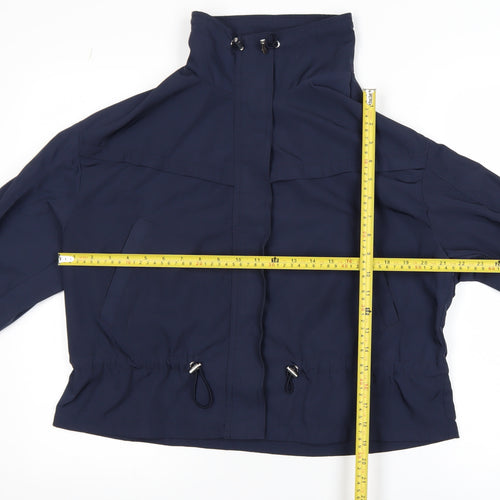 Stradivarius Women Blue Windbreaker Jacket Size 12 Lightweight Zip