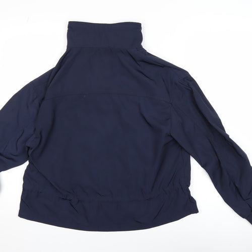 Stradivarius Women Blue Windbreaker Jacket Size 12 Lightweight Zip