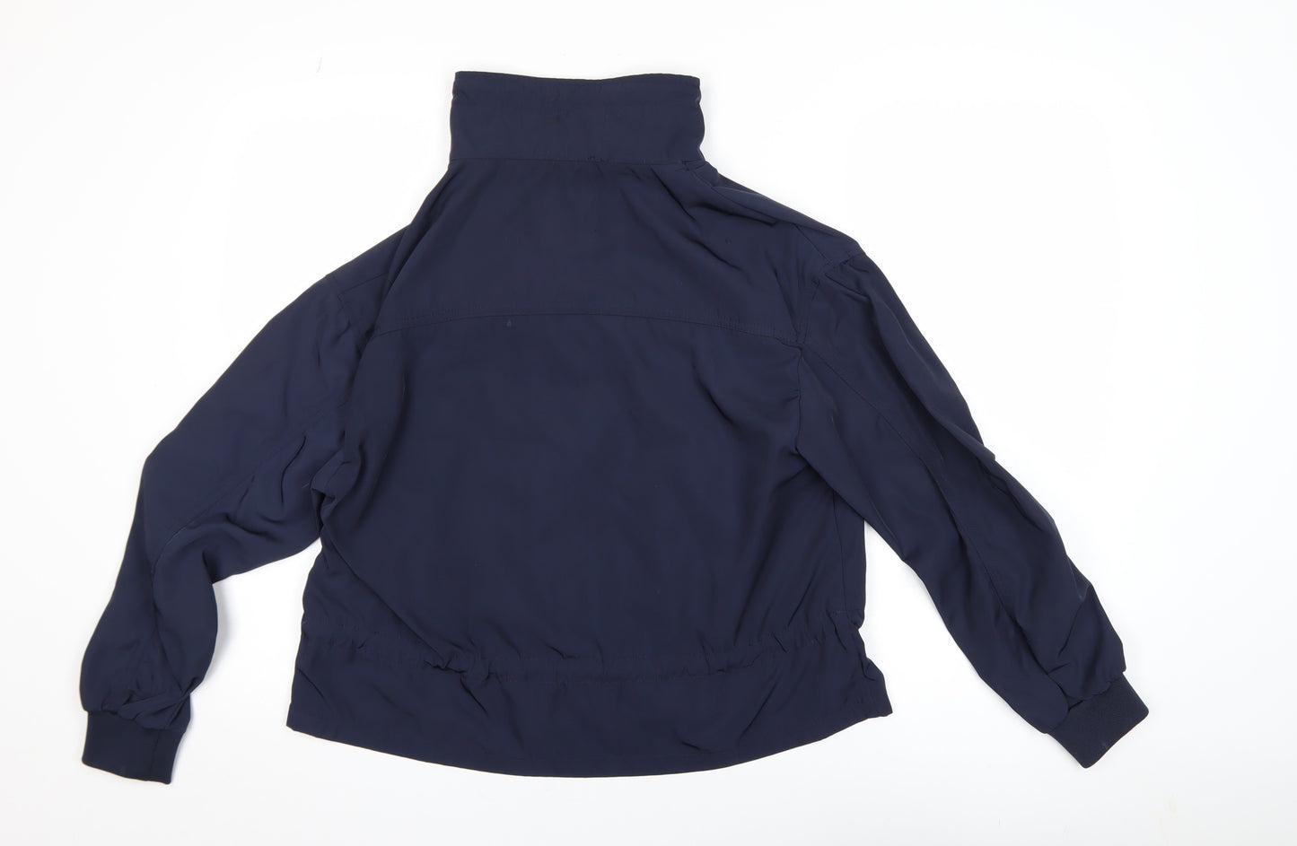 Stradivarius Women Blue Windbreaker Jacket Size 12 Lightweight Zip