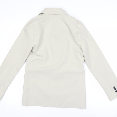 Topshop Women Beige Single-Breasted Blazer UK 6 Classic Fit