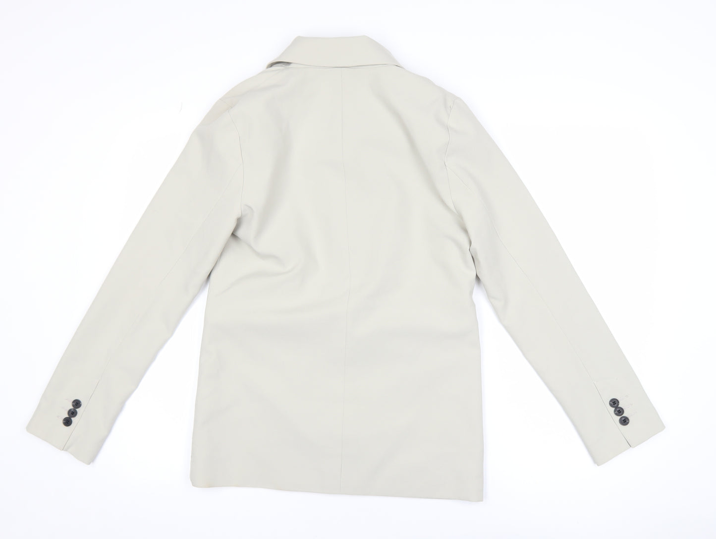 Topshop Women Beige Single-Breasted Blazer UK 6 Classic Fit