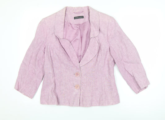 Alex & Co Women Pink Linen Blazer UK 12 Single-Breasted Jacket
