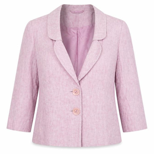 Alex & Co Women Pink Linen Blazer UK 12 Single-Breasted Jacket