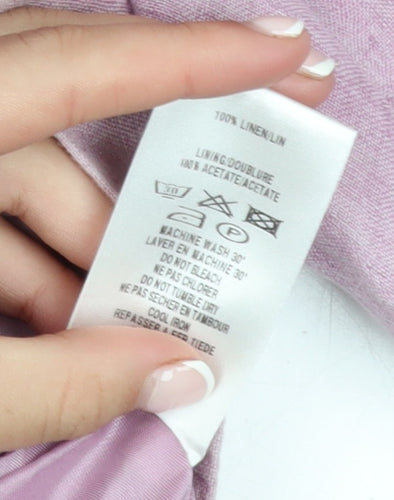 Alex & Co Women Pink Linen Blazer UK 12 Single-Breasted Jacket