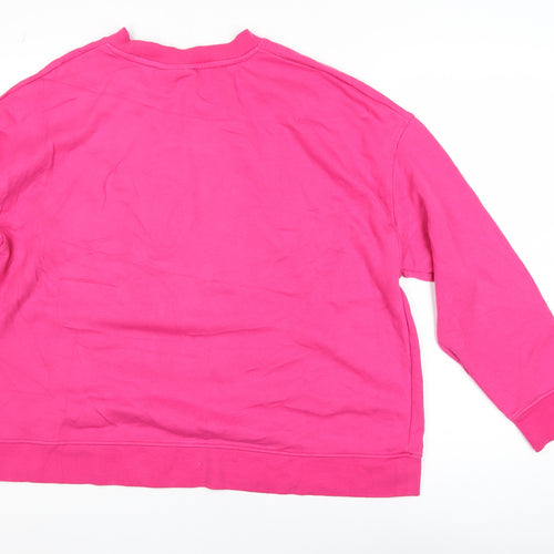 Disney Women Pink Marie Sweatshirt XL Cotton Long Sleeve Casual