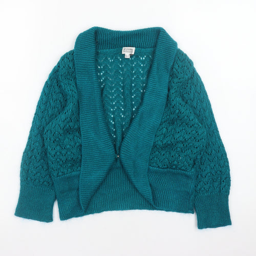 Etam Women’s Green Open Knit Mohair Blend Cardigan UK 10