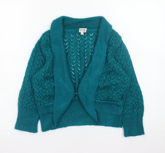 Etam Women’s Green Open Knit Mohair Blend Cardigan UK 10