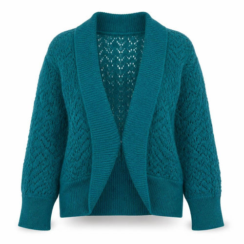 Etam Women’s Green Open Knit Mohair Blend Cardigan UK 10