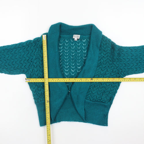 Etam Women’s Green Open Knit Mohair Blend Cardigan UK 10