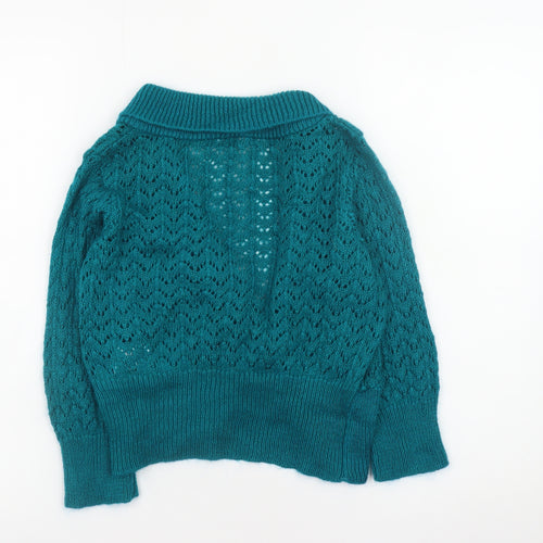 Etam Women’s Green Open Knit Mohair Blend Cardigan UK 10