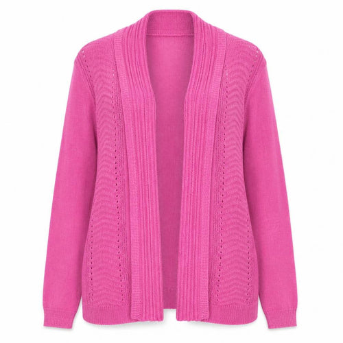 Elegant Women's Pink Knit Open Cardigan Jumper Size S