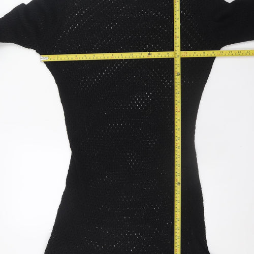PrettyLittleThing Women’s Black Knitted Jumper Dress Size 12