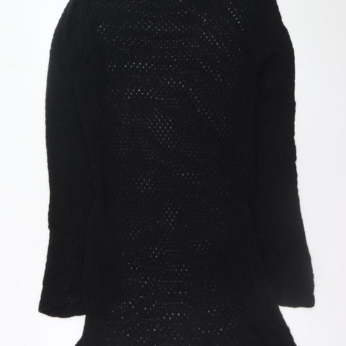 PrettyLittleThing Women’s Black Knitted Jumper Dress Size 12