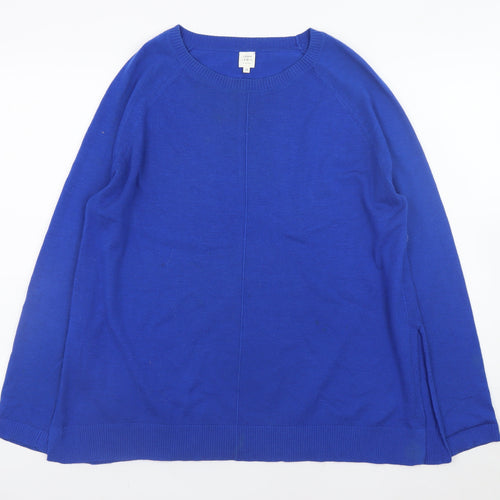 John Lewis Women Blue Size 12 Crew Neck Long Sleeve Jumper