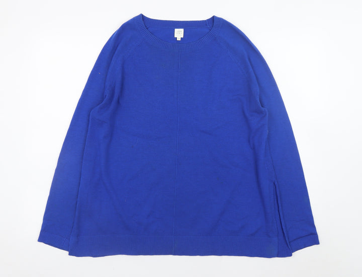 John Lewis Women Blue Size 12 Crew Neck Long Sleeve Jumper