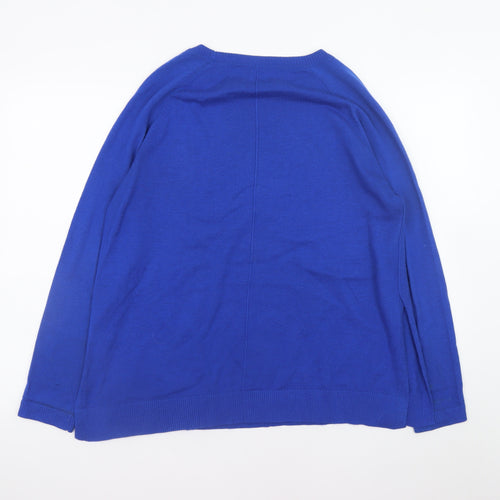 John Lewis Women Blue Size 12 Crew Neck Long Sleeve Jumper