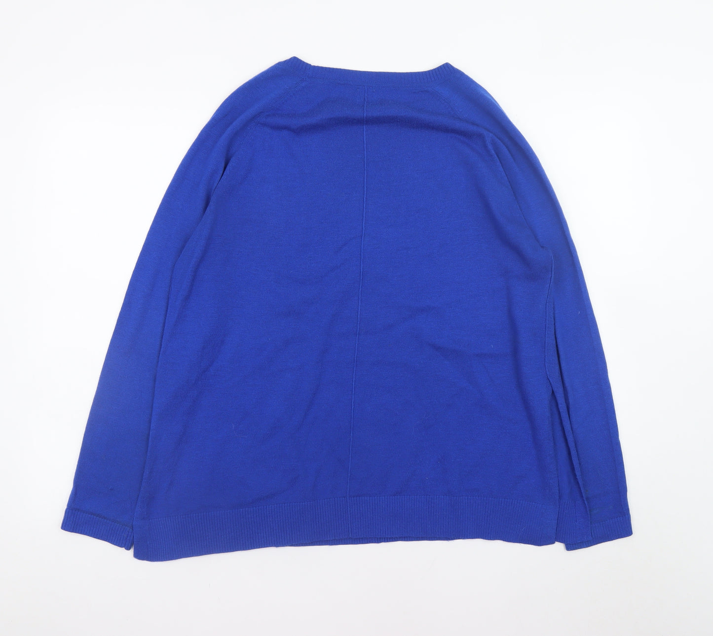 John Lewis Women Blue Size 12 Crew Neck Long Sleeve Jumper