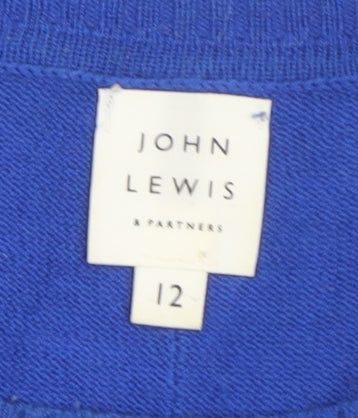 John Lewis Women Blue Size 12 Crew Neck Long Sleeve Jumper