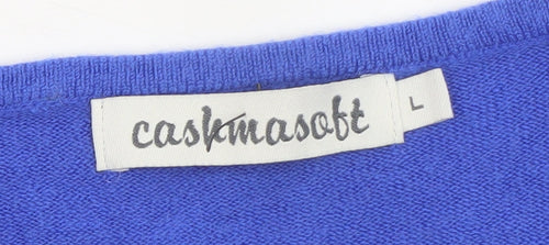 Cashmasoft Women's Blue L Acrylic Scoop Neck Pullover Jumper