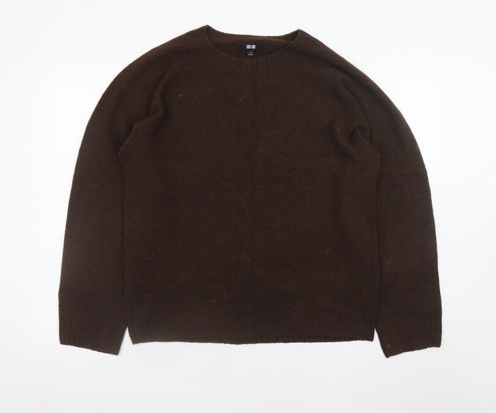 Uniqlo Women’s Brown Crew Neck Wool Blend Pullover Jumper M