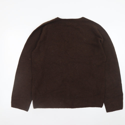 Uniqlo Women’s Brown Crew Neck Wool Blend Pullover Jumper M